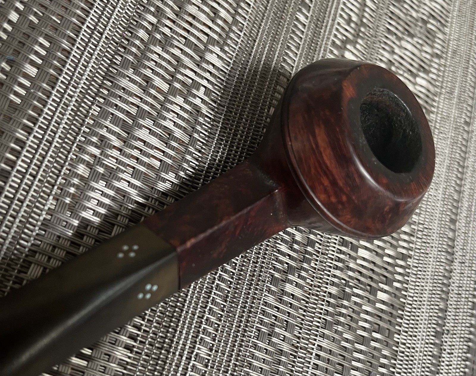 SASIENI EIGHT DOT ESTATE PIPE W/ FISHTAIL SCRIPT Patent Era With Stinger 8 Dot