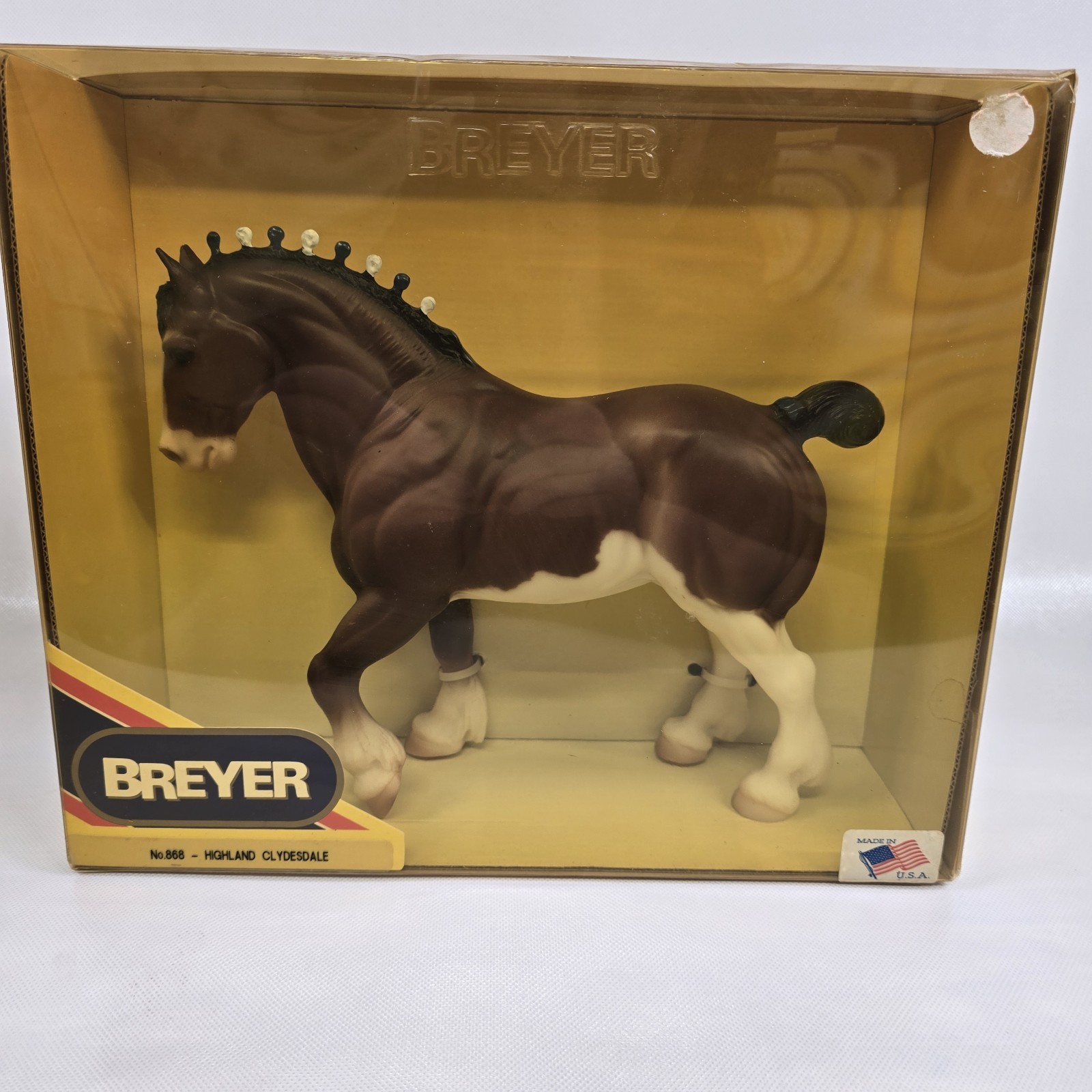 Breyer Highland Clydesdale #868 Vintage Black Sabino Red White New In Box 10\