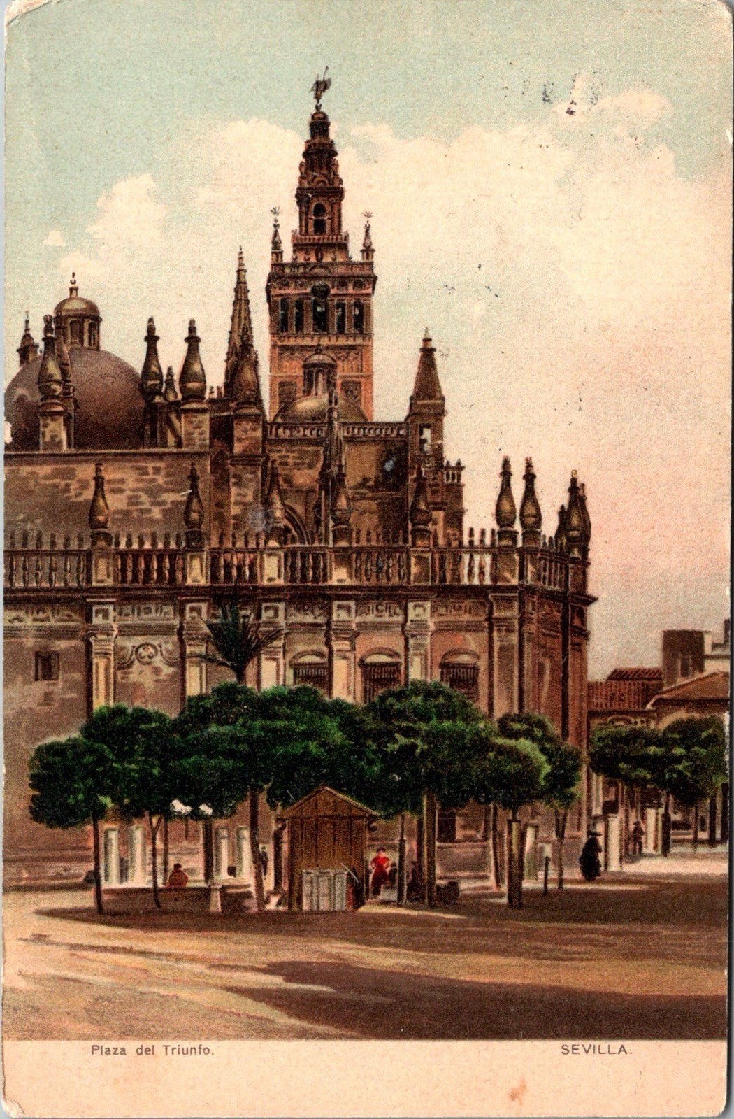 Sevilla Spain Plaza Del Triunfo Vintage Architecture Postcard