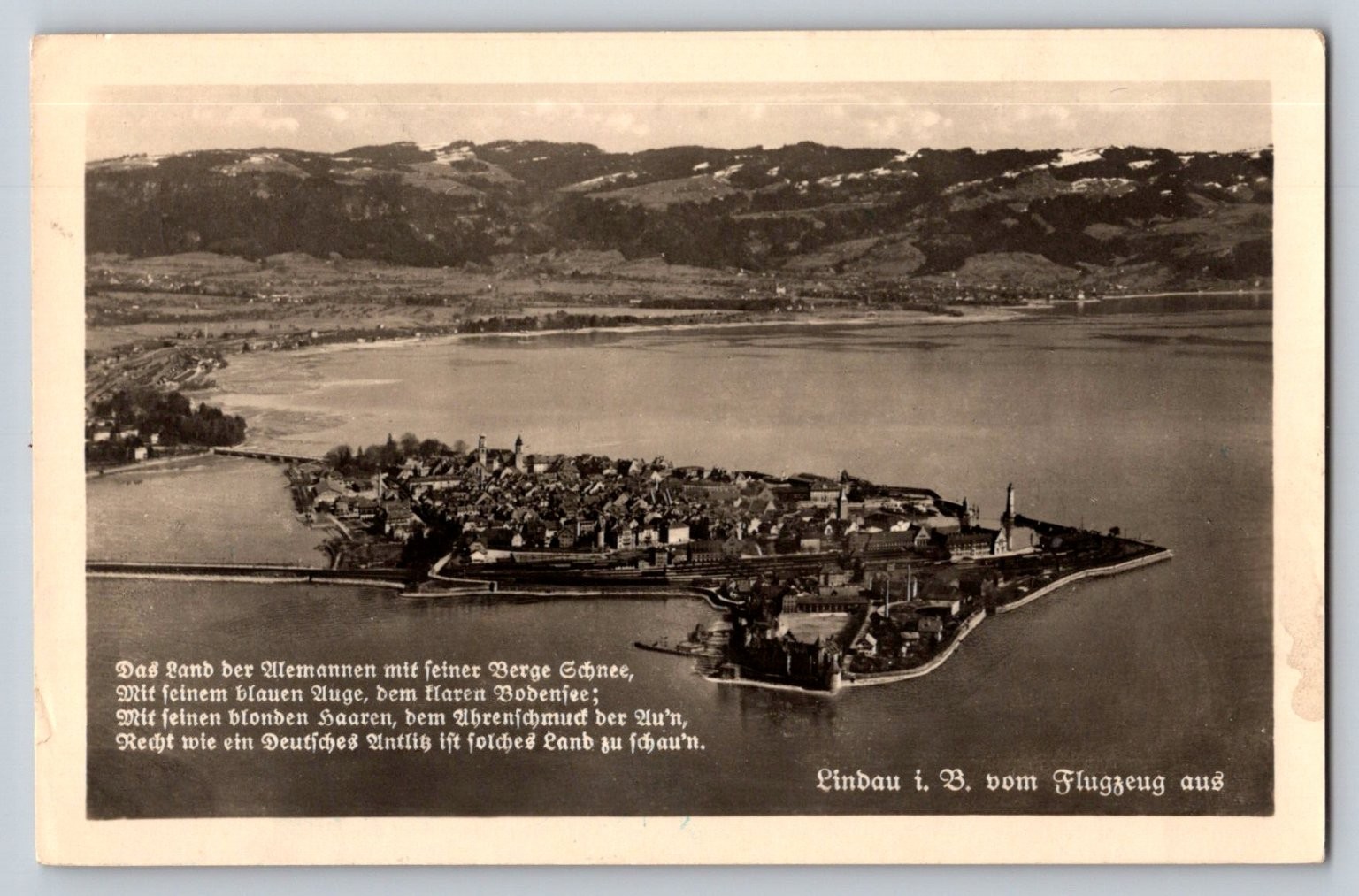 Lindau Germany Aerial View Lake Constance 1951 Frankh Posted Postcard RPPC Lindau Germany Aerial View Lake Constance 1951 Frankh Posted Postcard RPPC