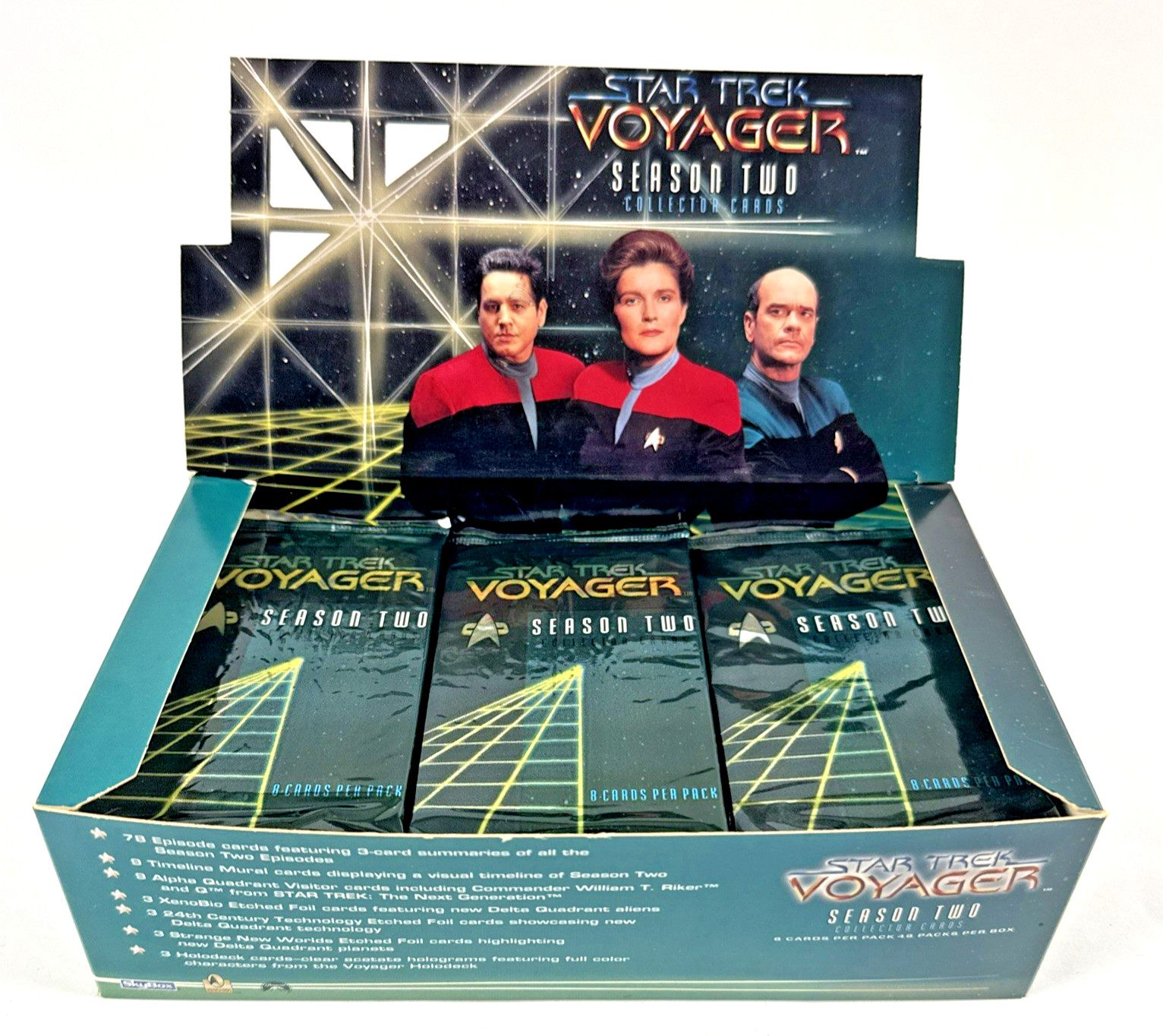 NEW 1996 SkyBox Star Trek Voyager Season 2 42 Sealed Packs + Box 