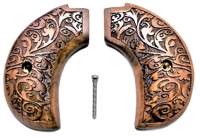 Heritage Rough Rider Birdshead Carved Walnut Maverick Grips Fits .22 LR Mag