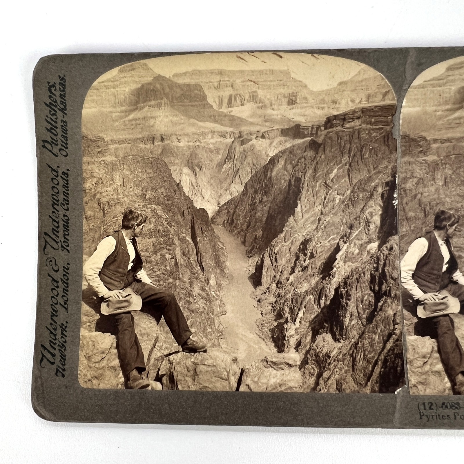 Grand Canyon Arizona Stereoview Underwood 1903 Granite Gorge Photo Card Antique