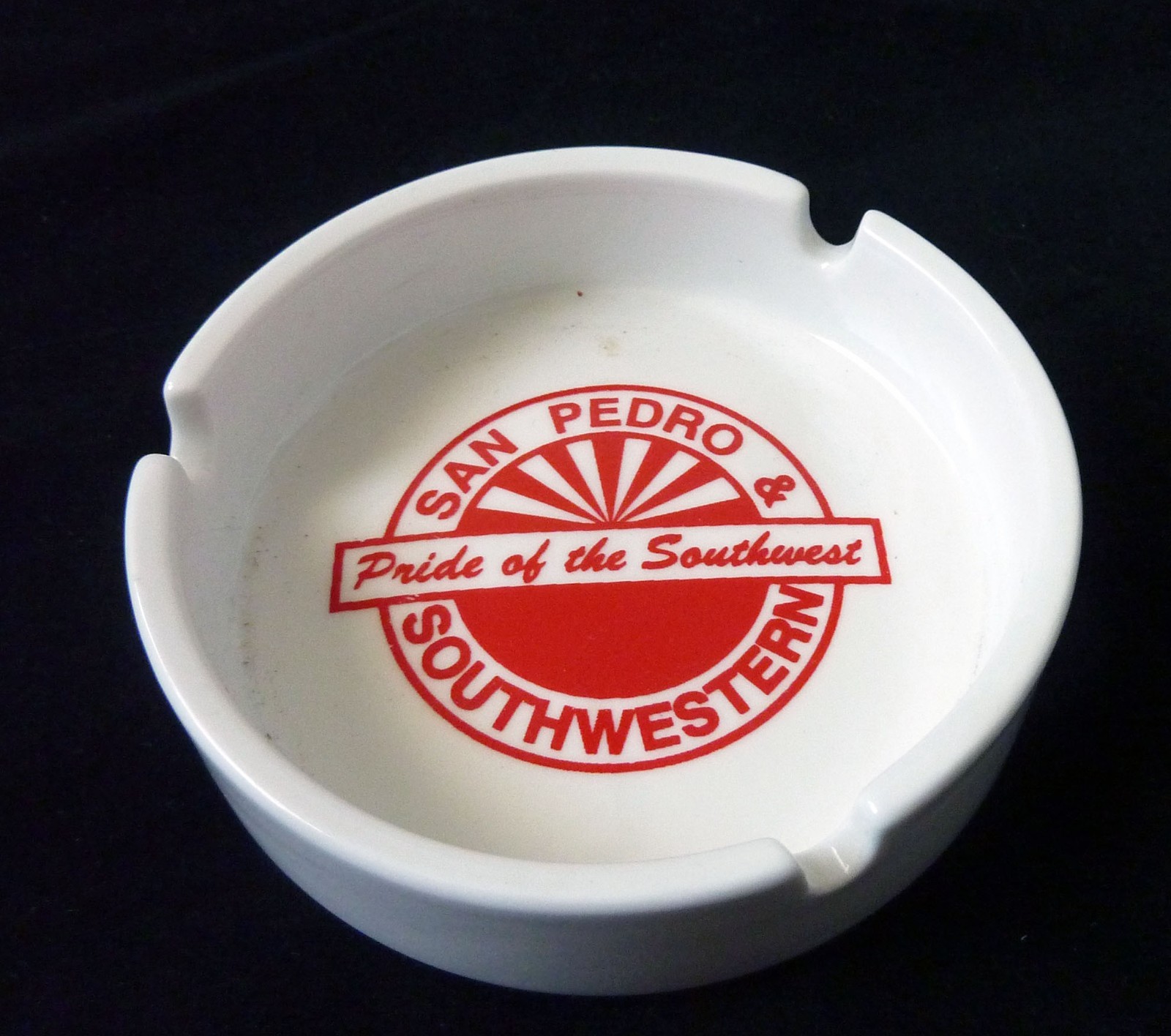 Vintage San Pedro & Southwestern Railroad Pride of the Southwest Ashtray