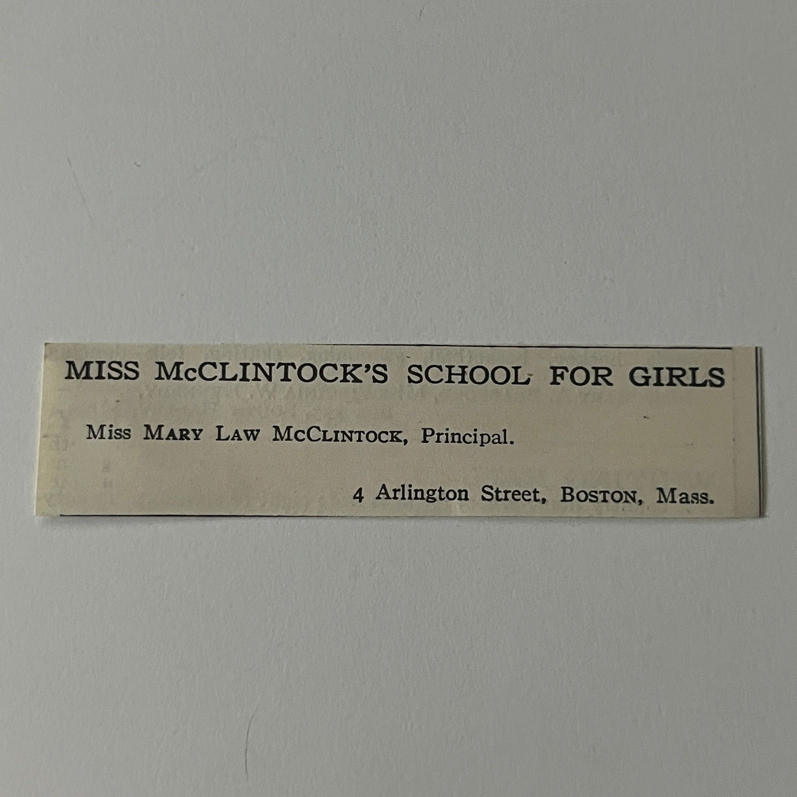 Miss McClintock's School For Girls Mary McClintock Boston MA 1917 Ad SAI8-S30