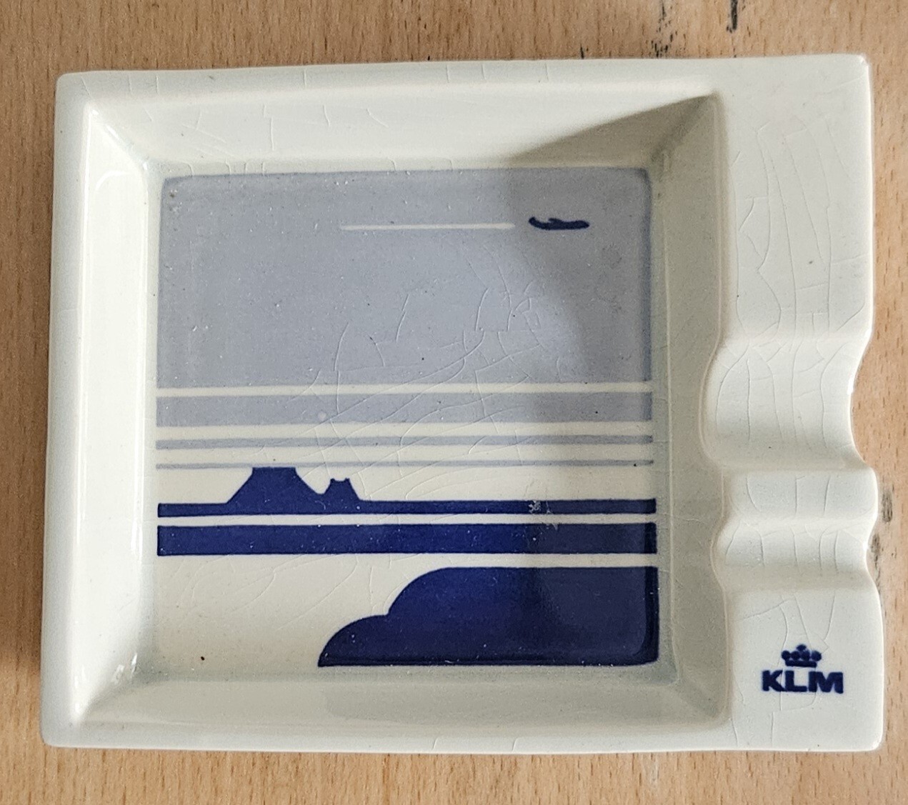 KLM Airlines Ashtray Rectangular Rare, Vintage KLM Airlines Ashtray Rectangular Rare, Vintage