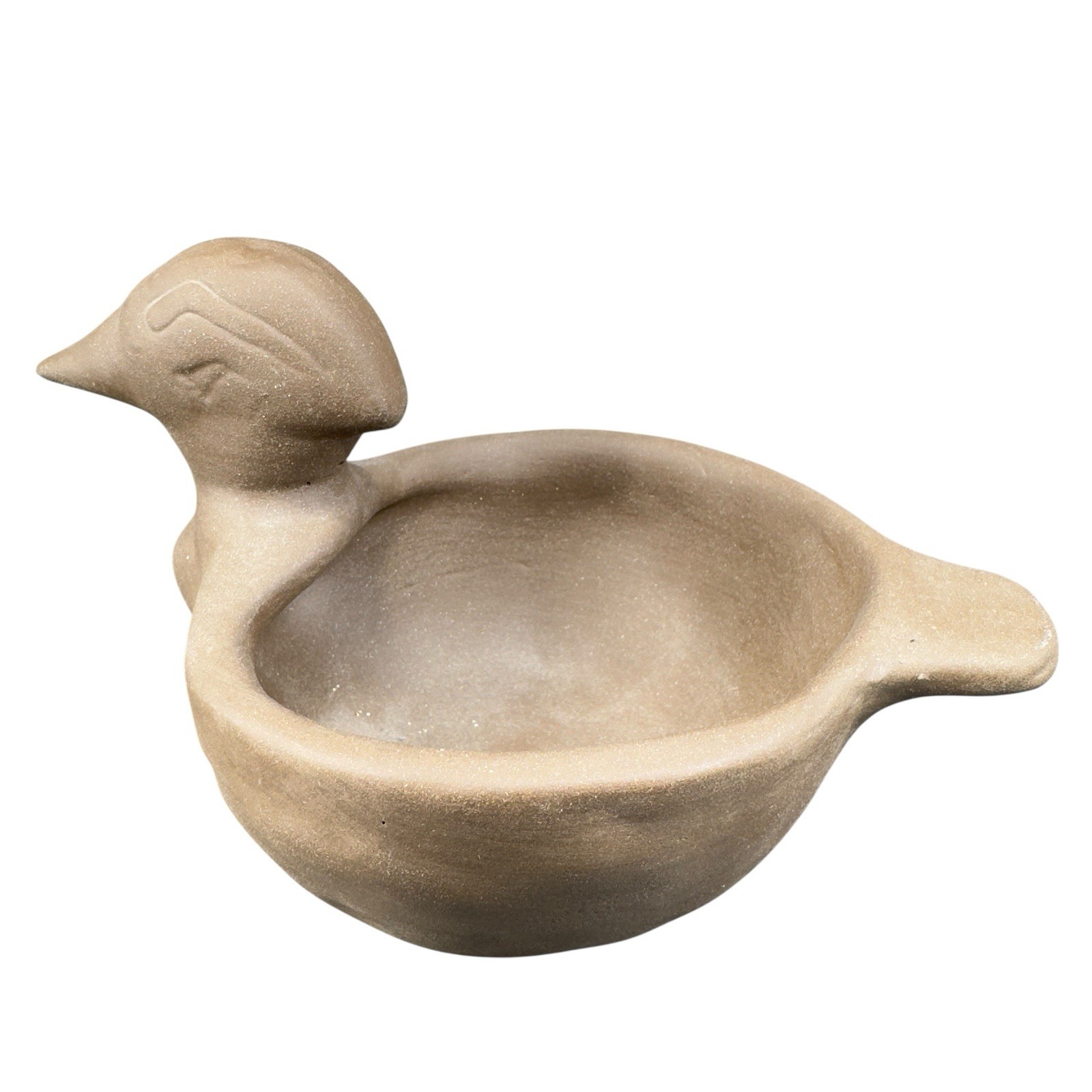 Cahokia Mound Handmade Bird Shaped Effigy Bowl Dish Rattle Primitive Signed VTG