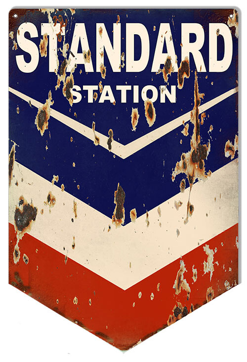 STANDARD STATION CHEVRON RED WHITE BLUE 18