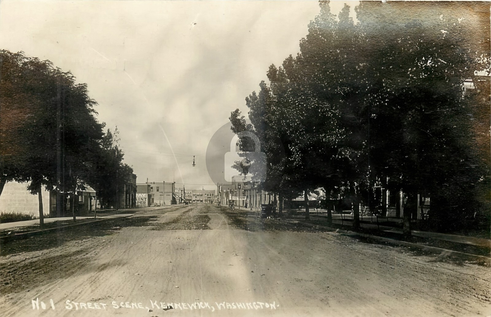 1915 Kennewick Washington Street Scene #1 RPPC Photo Postcard COPY