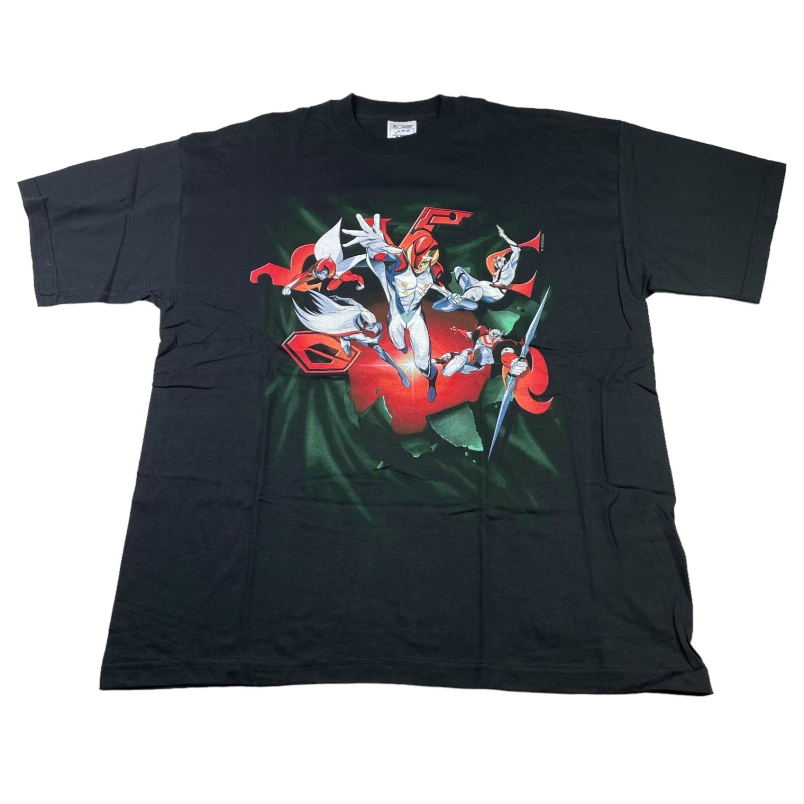 VTG NEW Gatchaman Tecno Ninja Tatsunoko Men's 100% Cotton S/S T-Shirt Black • XL