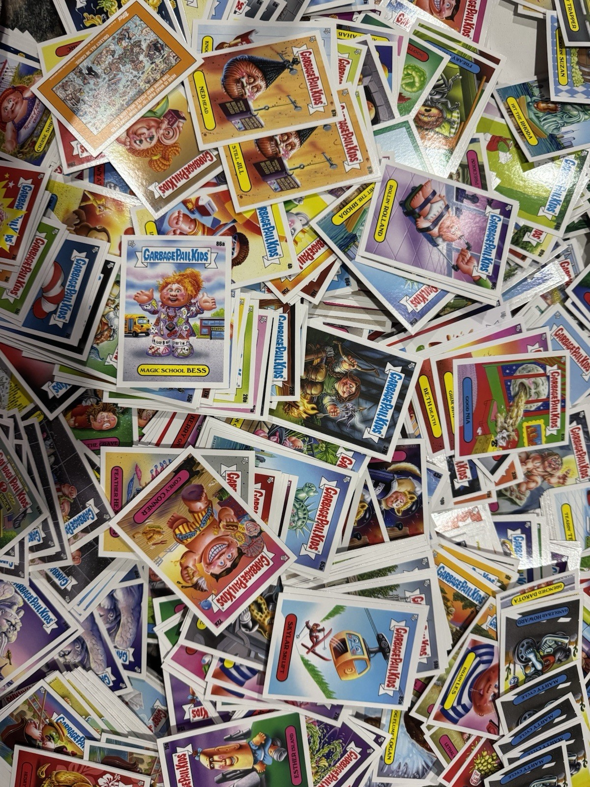 100 Garbage Pail Kids Card Lot - Book Worms & GPK Goes On Vacation Sticker Cards