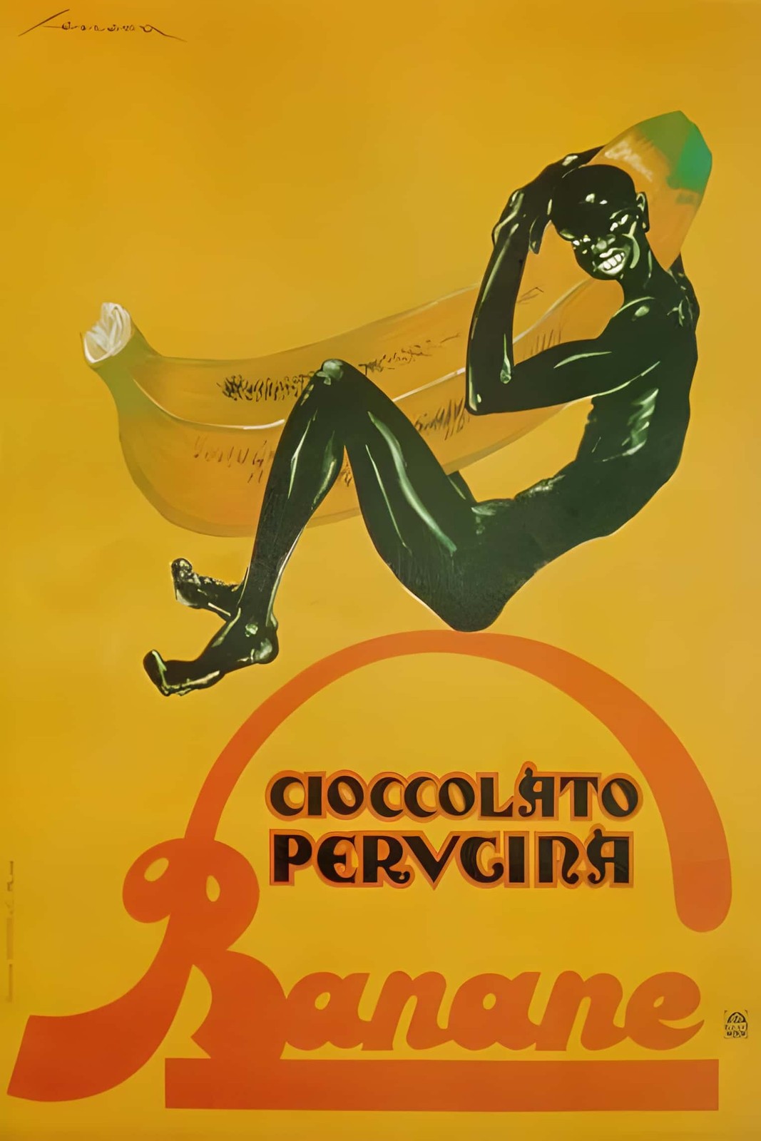 Cioccolato Perugina Banane 🍌 Vintage Poster - 1970s Design - 24x36” - Hi-Res💎
