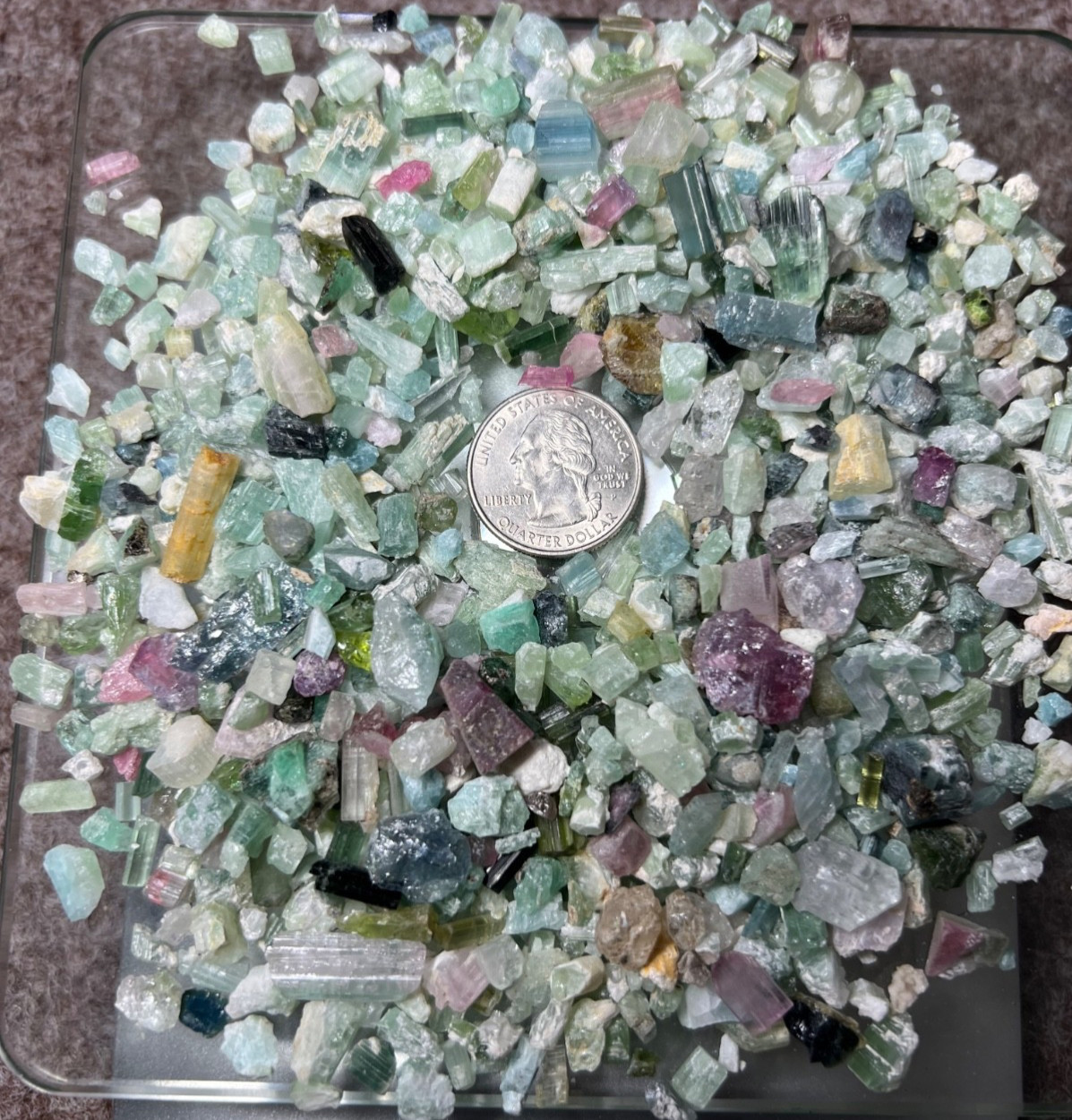 190g natural rough mix tourmaline crystal lot from Afghanistan