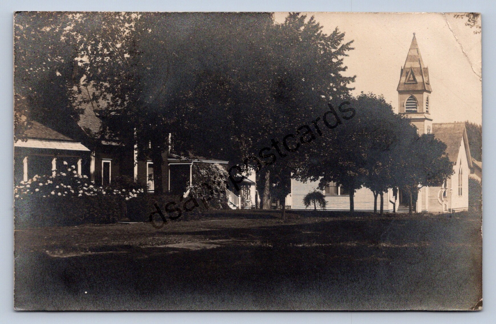 K7/ Shannon Illinois RPPC Postcard c1910 Homes Church Building 100