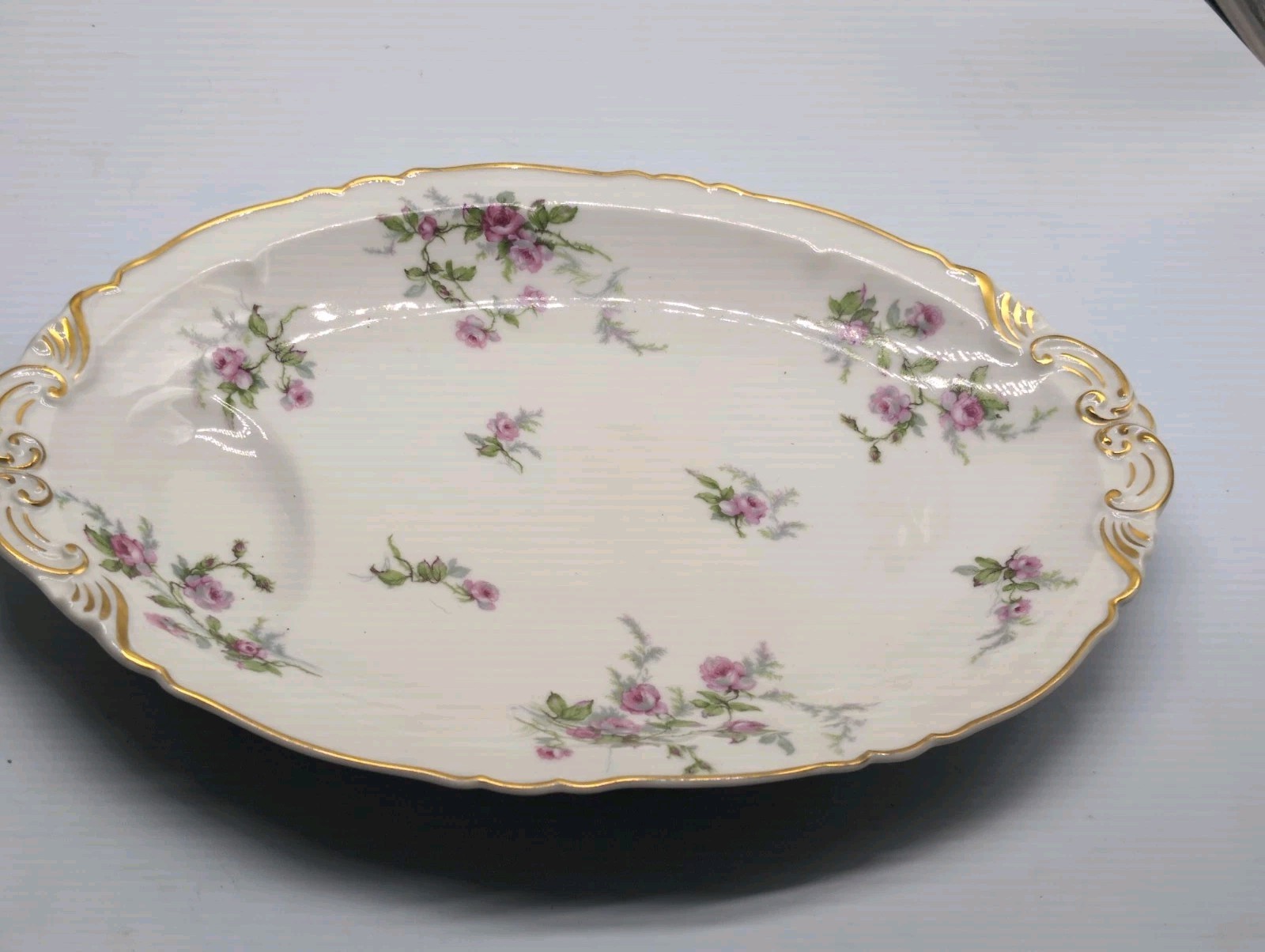 VTG Haviland Limoges SYLVIA White Pink Flower China Gold Trim 16