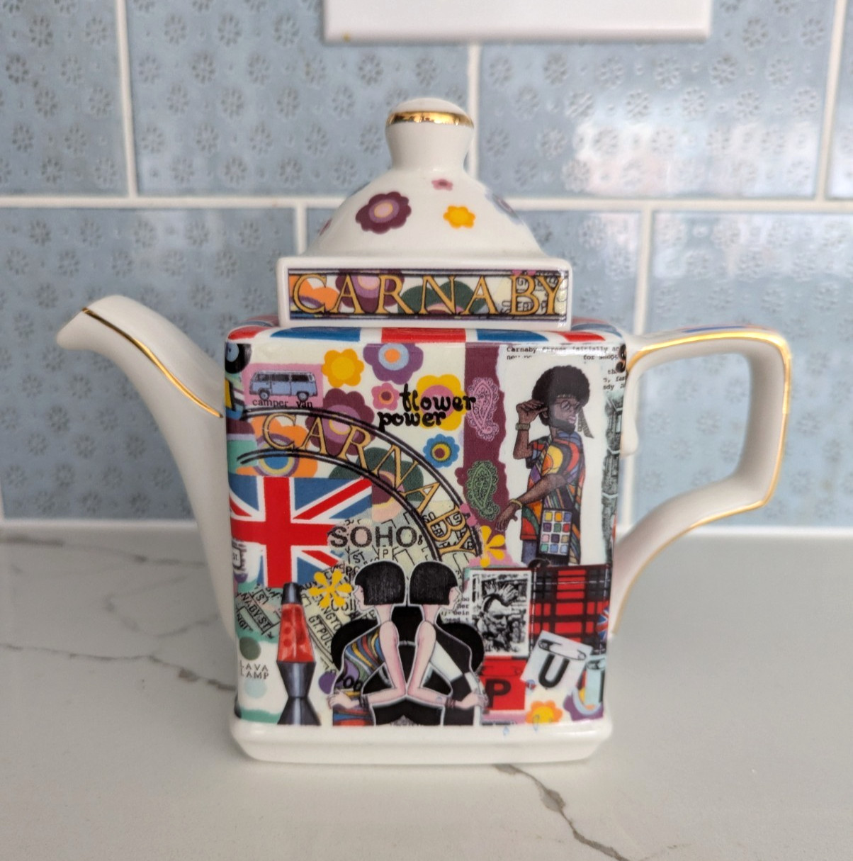 James Sadler Famous Streets Carnaby British Teapot Collectible James Sadler Famous Streets Carnaby British Teapot Collectible