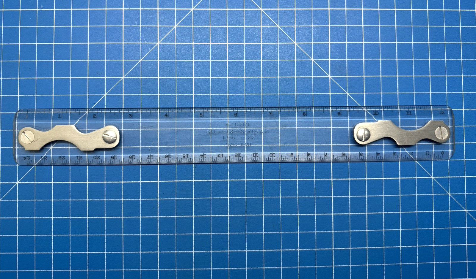 Vintage Keuffel & Essex K&E 12” Drafting Machine Scale Ruler 1375T-22