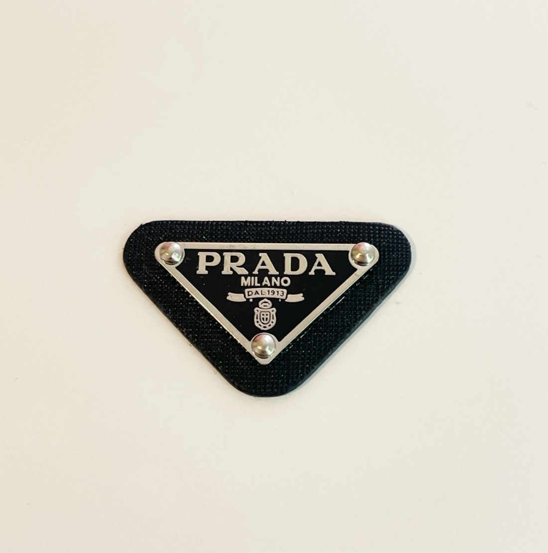 Designer Black Triangle Silver Logo Plate Leather Set of 1