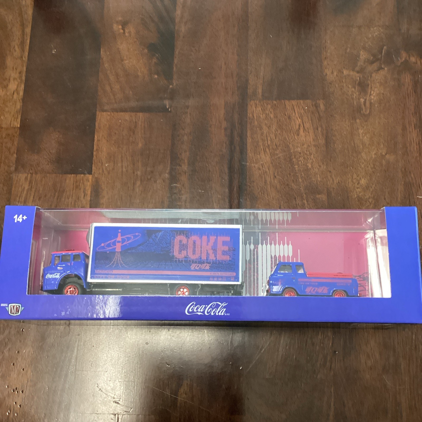 Coca-Cola M2 Machines Diecast Truck and Trailer Set Blue/Red 1 of 750 Coca-Cola M2 Machines Diecast Truck and Trailer Set Blue/Red 1 of 750
