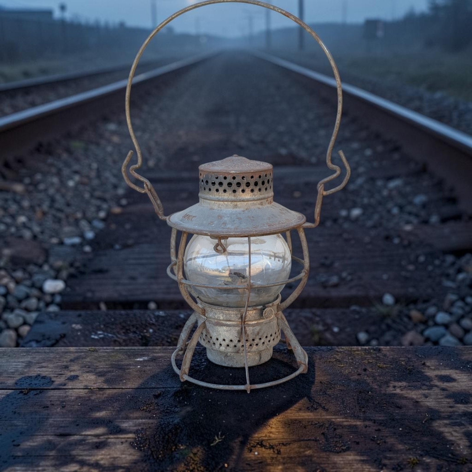 Vintage Dressel Arlington NJ Railroad Lantern NYCS. M.K.T W/ Clear Glass Globe Vintage Dressel Arlington NJ Railroad Lantern NYCS. M.K.T W/ Clear Glass Globe