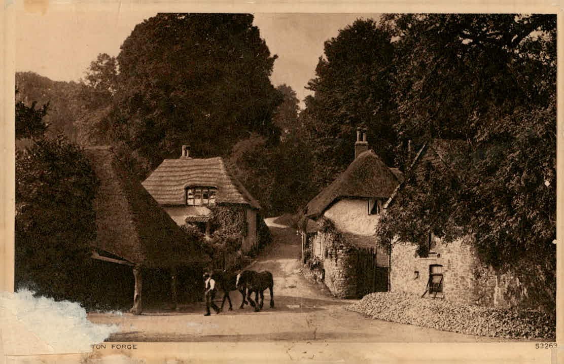 Vintage Cockington Forge Devon England Photochrom Postcard