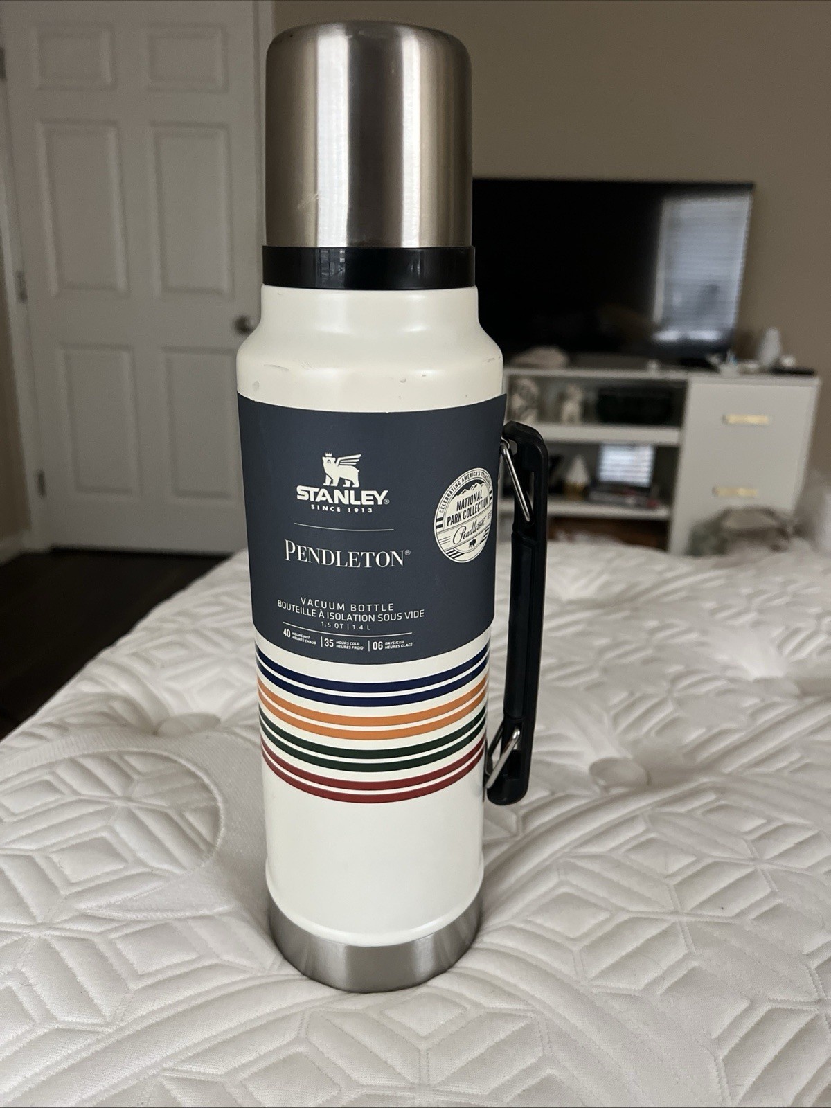 NEW Pendleton Stanley Thermos National Park Collection w/ Lid & Cup 1.5qt White