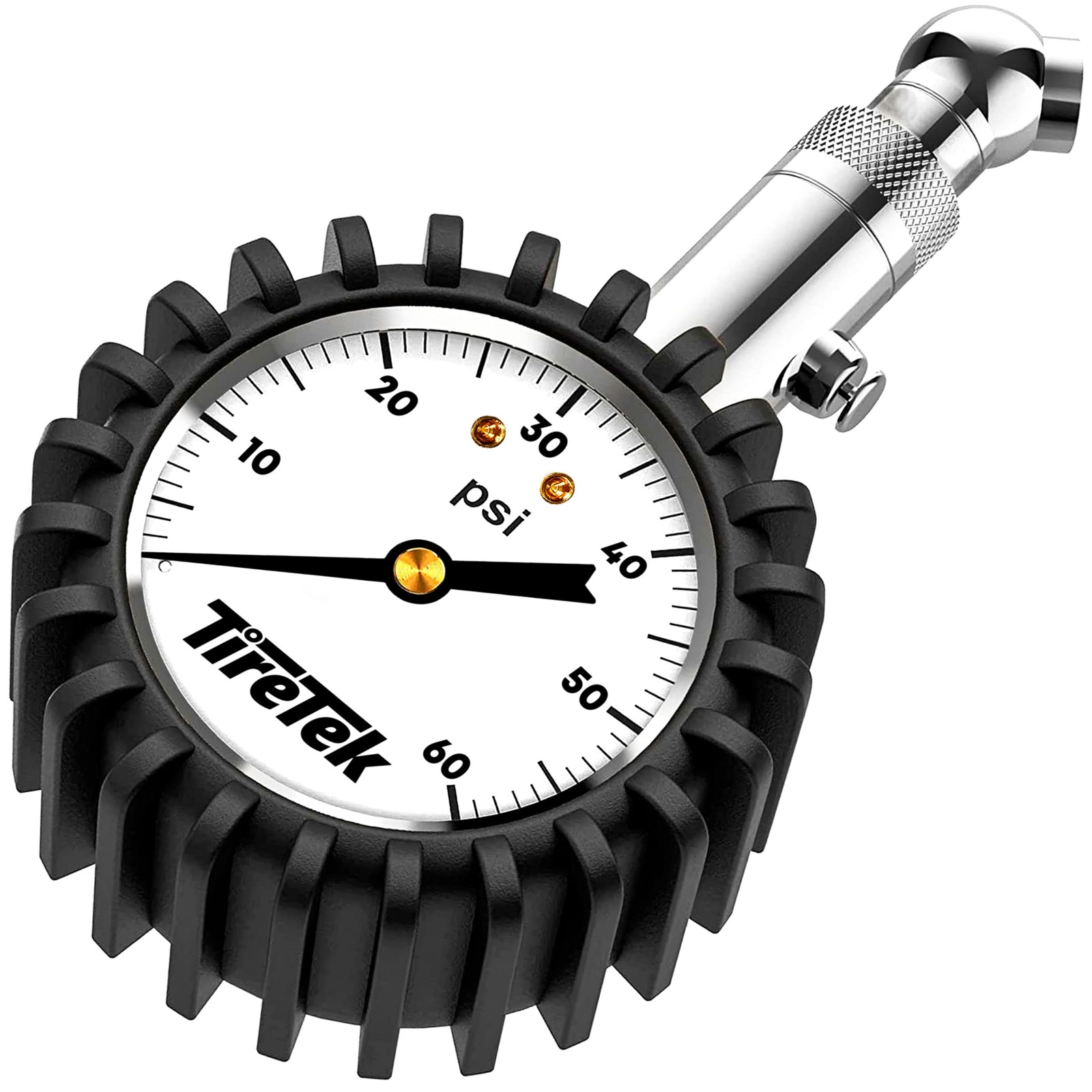 Tire Pressure Gauge for Cars, ANSI Certified 60 PSI Analog Dial Gauge Tire Pressure Gauge for Cars, ANSI Certified 60 PSI Analog Dial Gauge