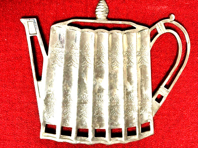 Vintage Godinger Silver Teapot Footed Trivet Teapot Design Made in Hong Kong Vintage Godinger Silver Teapot Footed Trivet Teapot Design Made in Hong Kong