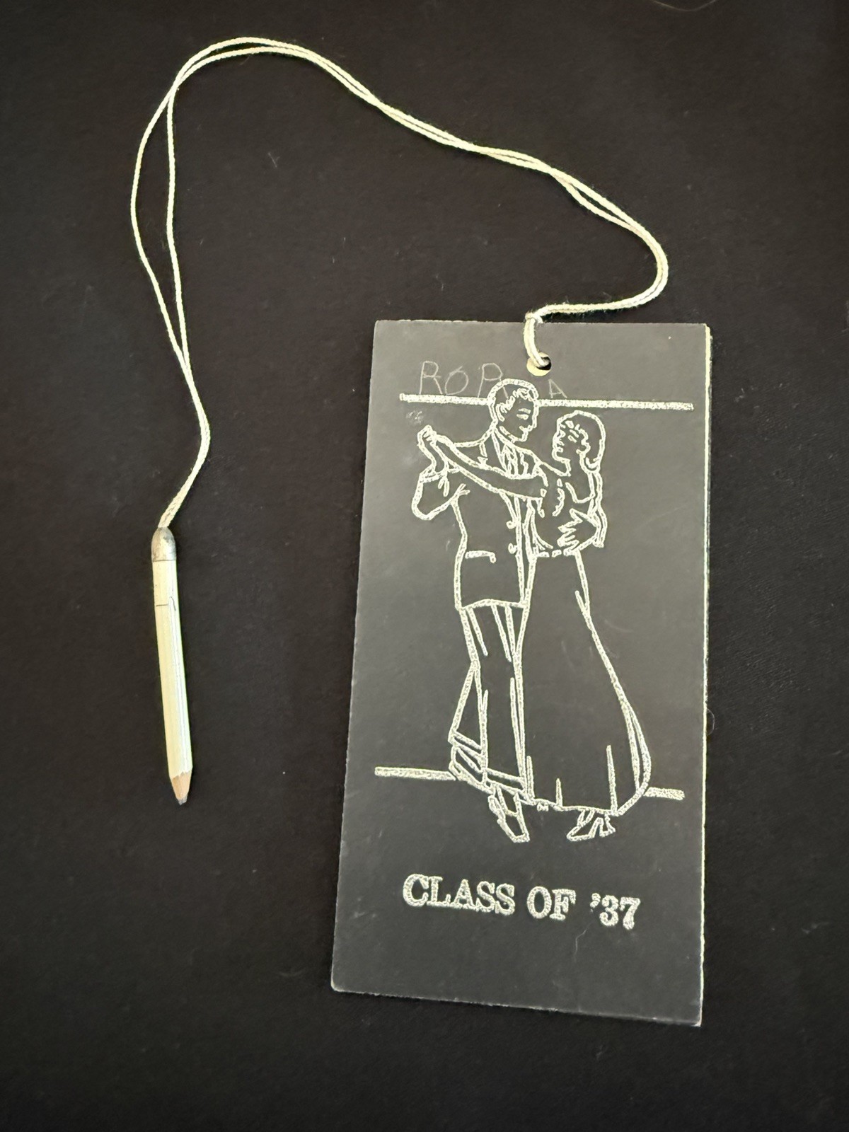 1937 Dance Card with Attached Pencil Bingham High School