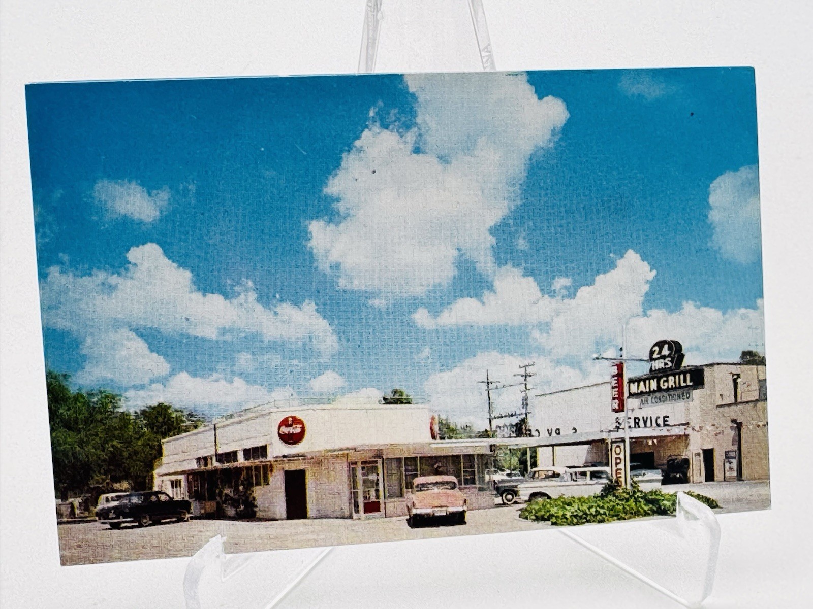 Vintage Main Grill McAllen Texas 24 Hour Diner Advertising Business Card