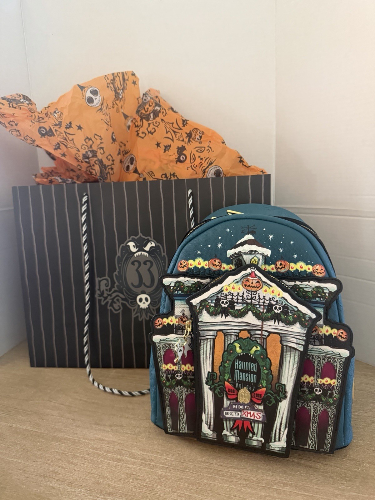 Club 33 Haunted Mansion Holiday Nightmare Before Christmas Loungefly Backpack