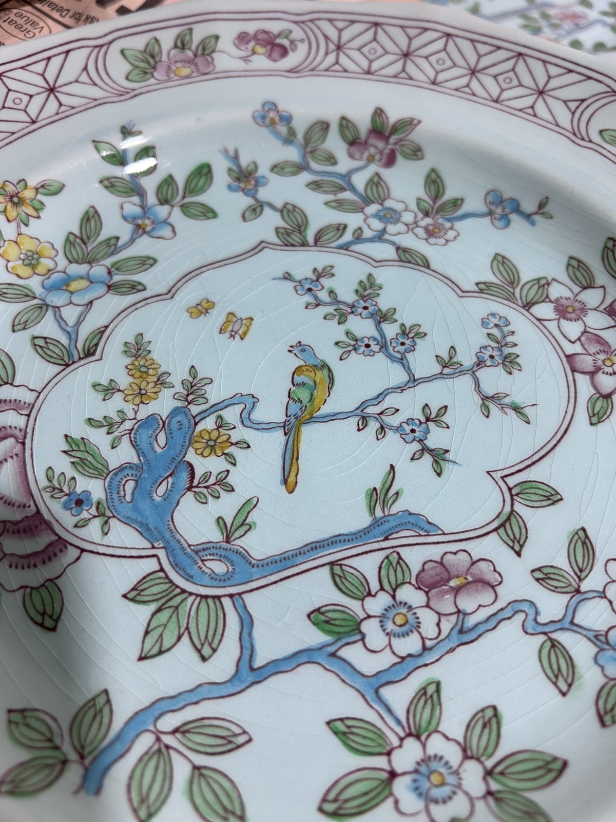 Vintage Adams China Singapore Bird Dinner Plate Made in England 2744 Vintage Adams China Singapore Bird Dinner Plate Made in England 2744