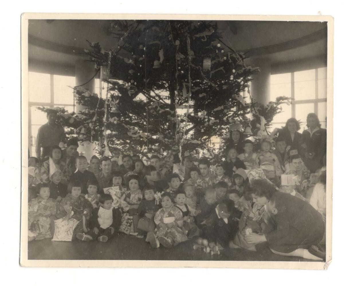 Vintage Photo Japanese Children Christmas Party Kawana Hotel Shizuoka Japan R9