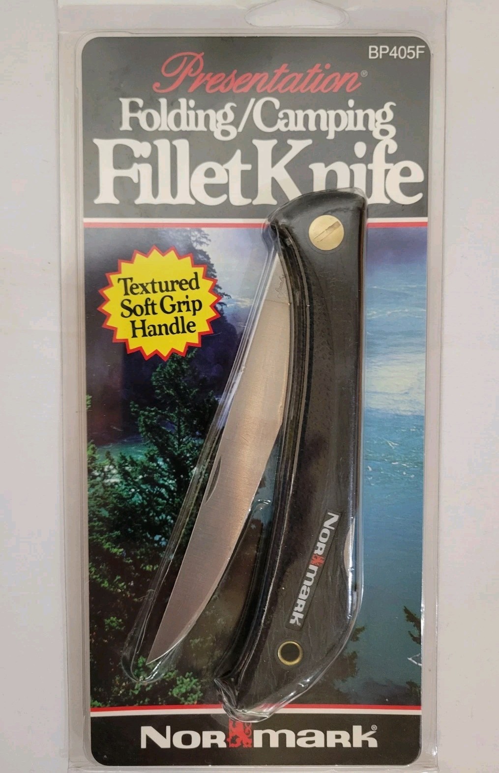 Vintage 1994 NEW-Normark Lockback Folding Fillet Knife Sweden Black Handle 5 in