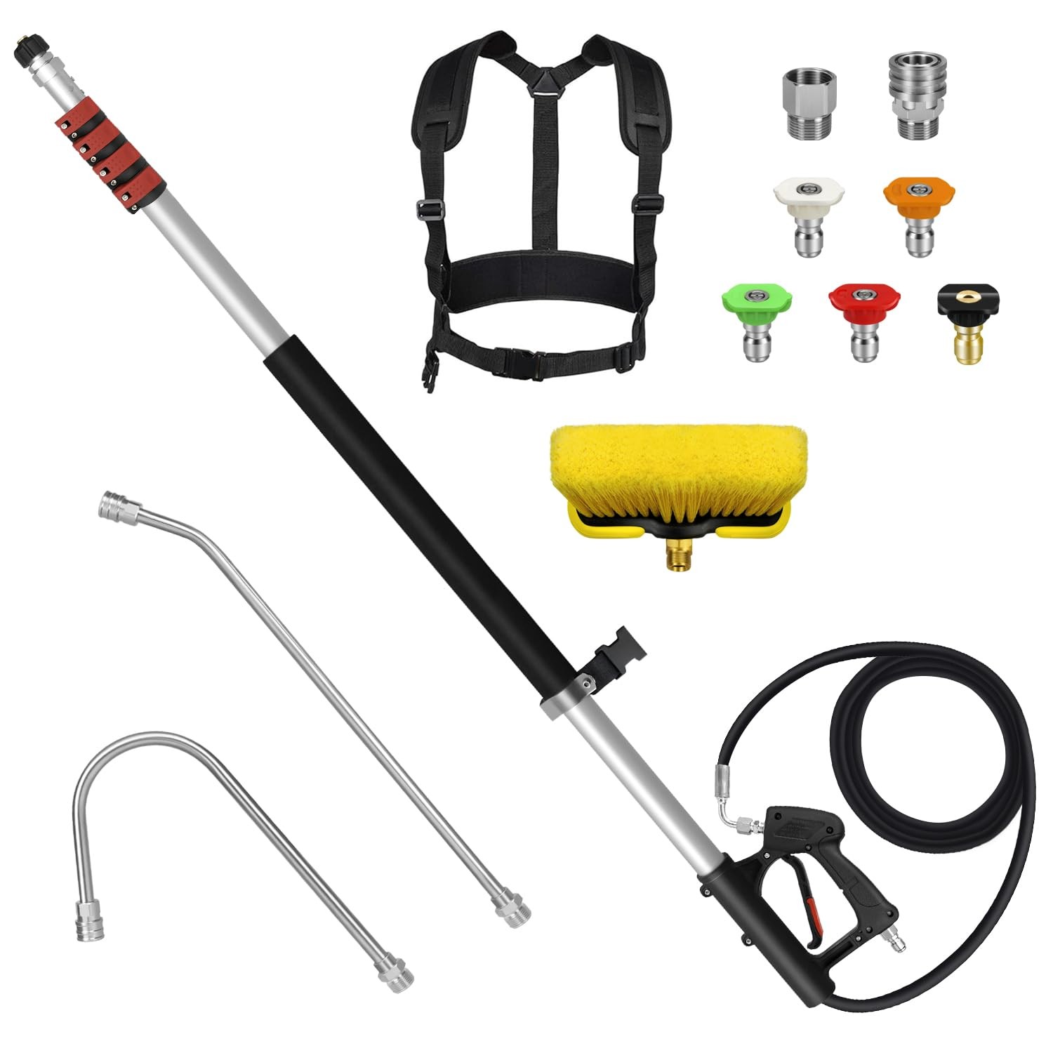 24FT Telescoping Pressure Washer Wand Power Washer Extension Long Reach Kit 24FT Telescoping Pressure Washer Wand Power Washer Extension Long Reach Kit