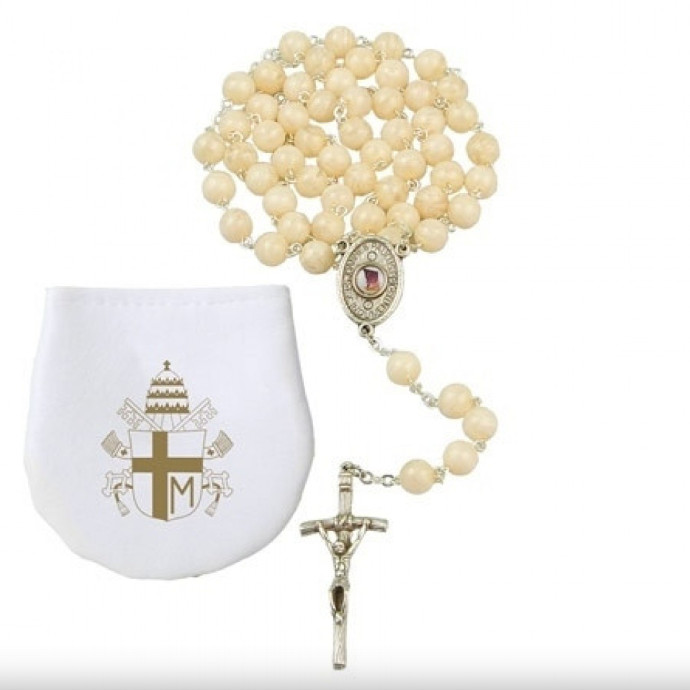 Pope John Paul II Rosary Rose Relic from His Grave Blessed by Pope Benedict XVI
