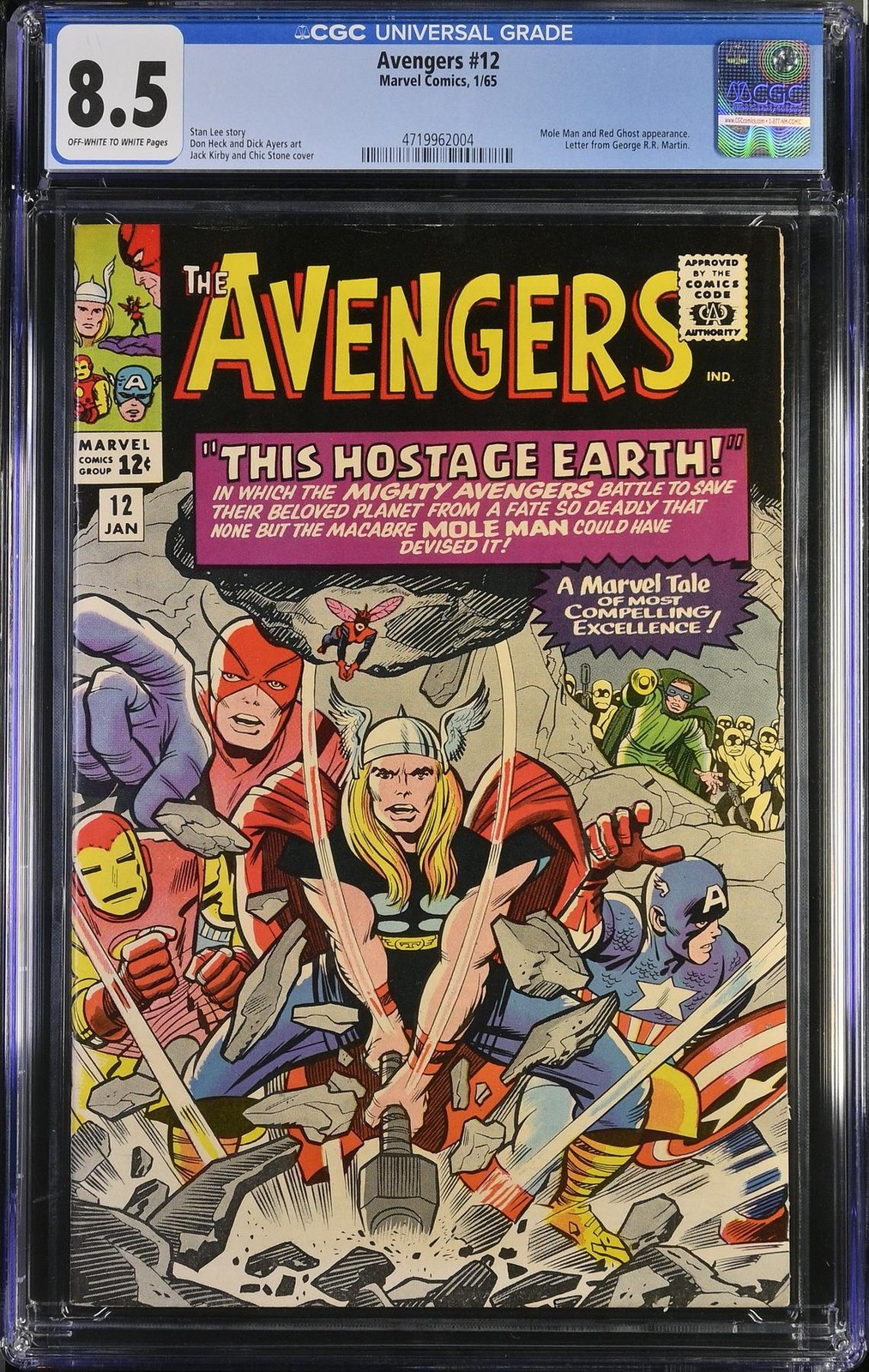 Avengers #12 CGC 8.5 (OW-W) George R.R. Martin Letter