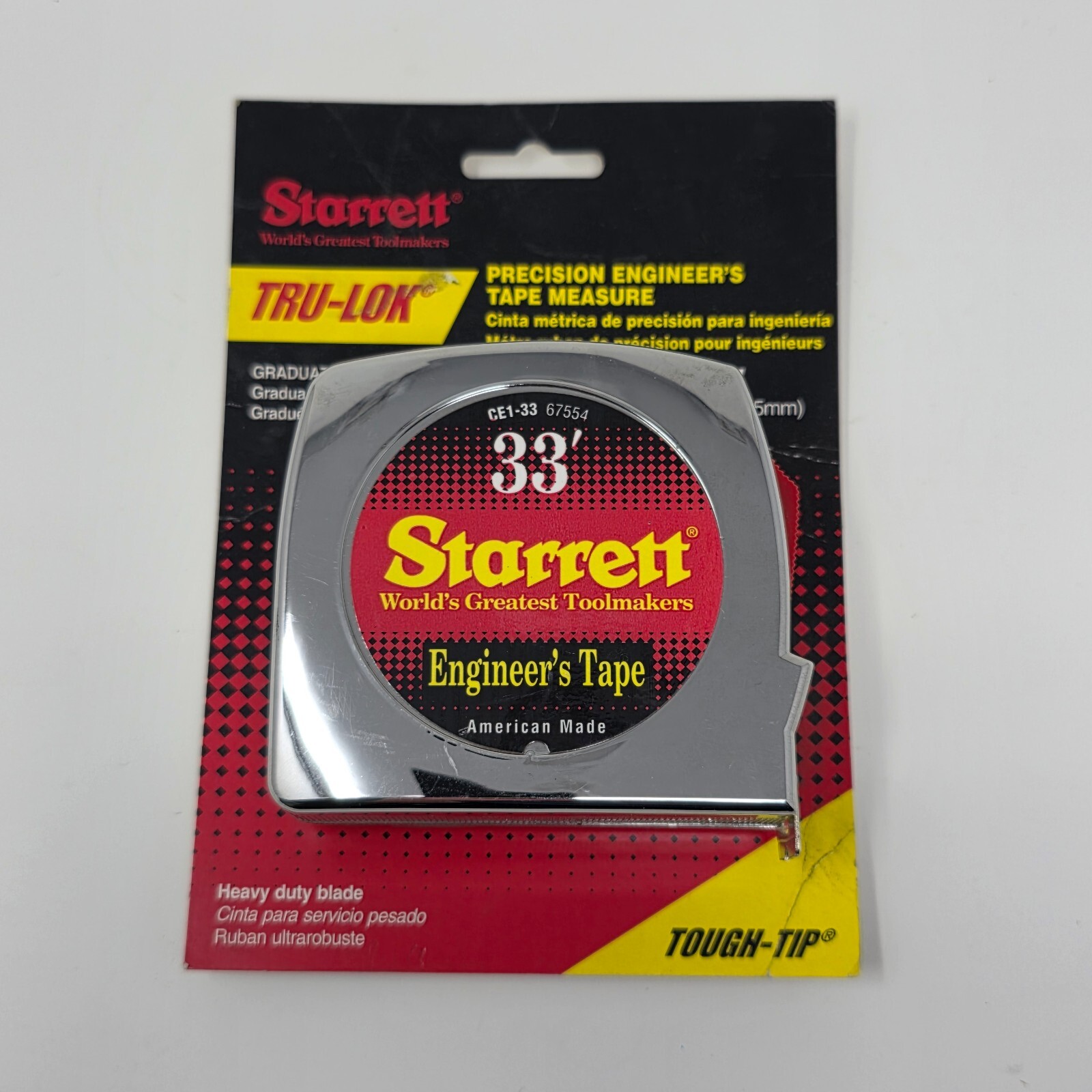 2002 STARRETT Tru-Lok 33\' Engineer\'s Tape Measure CE1-33 67554 American Made USA