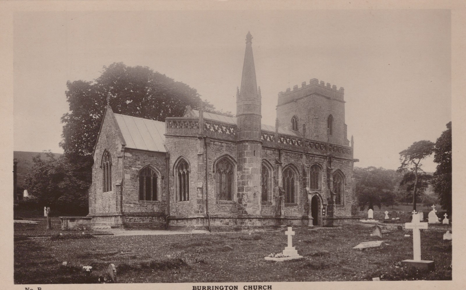 Burrington Church RPPC Postcard Somerset England H.J. Series Real Photo