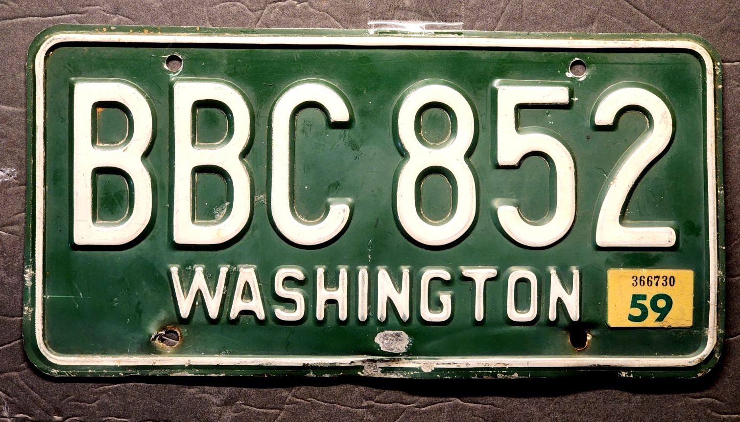 Vtg 1956-1962 Washington State License Plate BBC-852 Pierce County