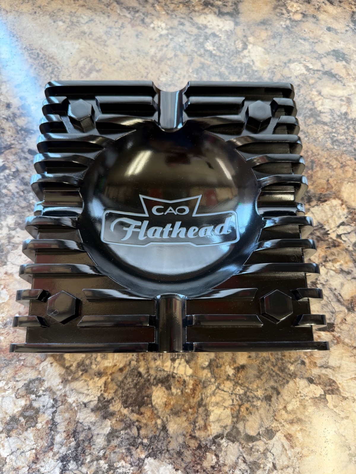 Rare CAO Flathead Metal Cigar Ashtray, Black - NEW in Box