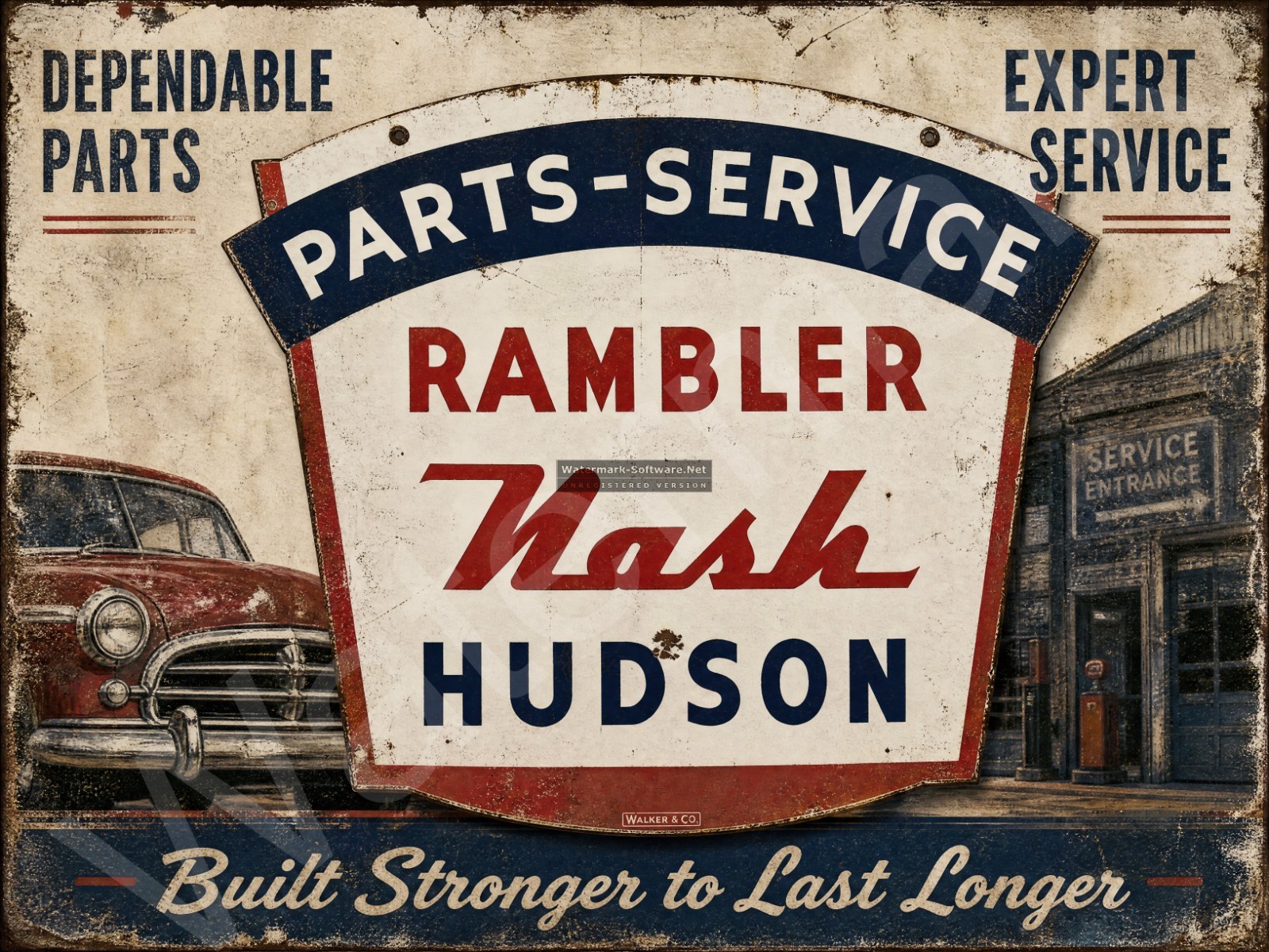 Rambler Nash Hudson Parts-Service Metal Sign 3 Sizes to Choose From m88
