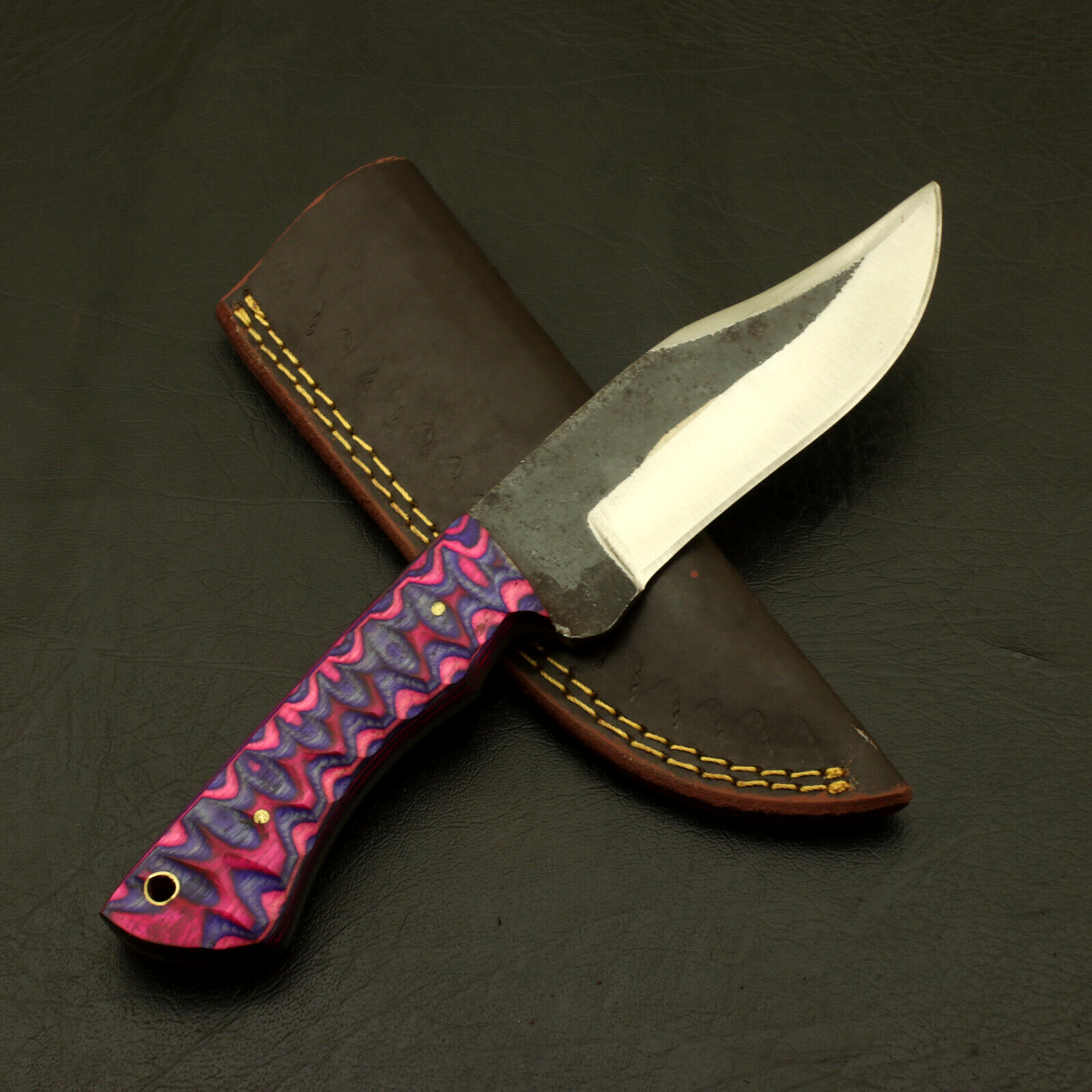 Superb looking Custom hand Forged Railroad Spike Carbon Steel Fixed Blade Knife