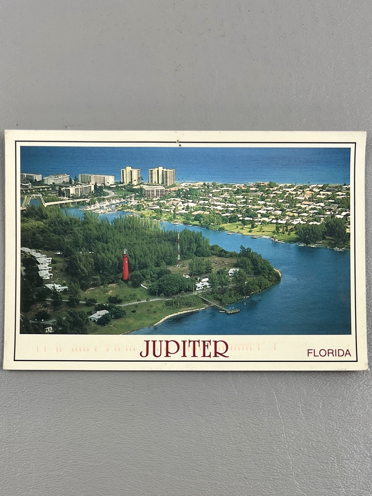 Jupiter Florida Scenic View Ocean Buildings Postcard Posted Stamps