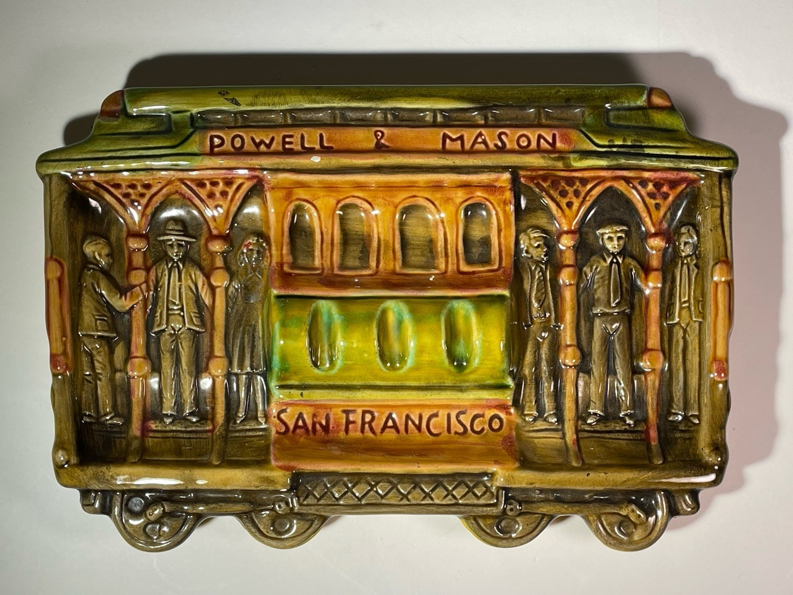 VTG 1970's Souvenir Porcelain Ashtray Powell & Mason Streetcar San Francisco CA
