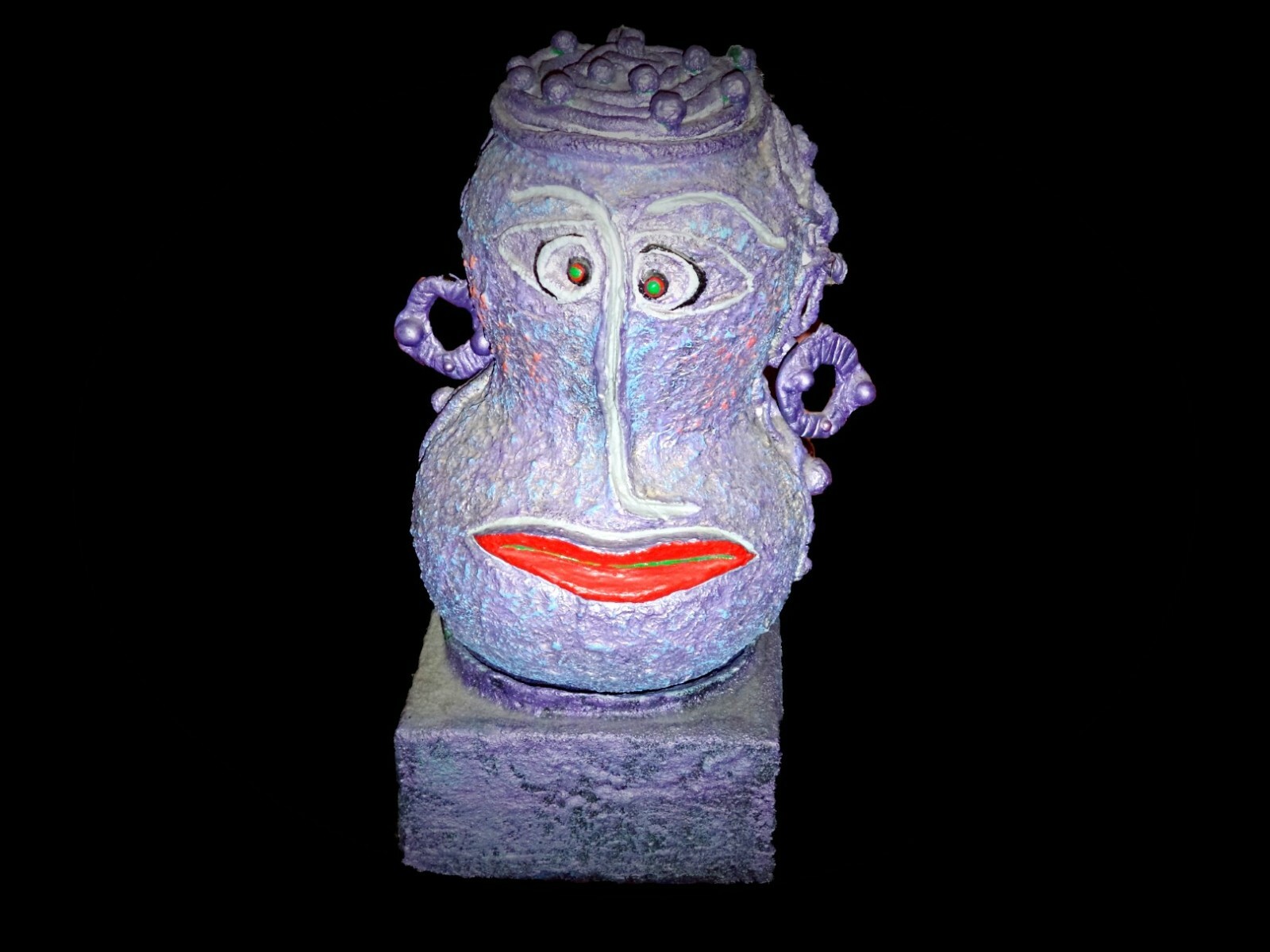 Vintage RARE Cuba Mexico Miguel Cubiles Negrita Cubana Wood Guira Sculpture 1990