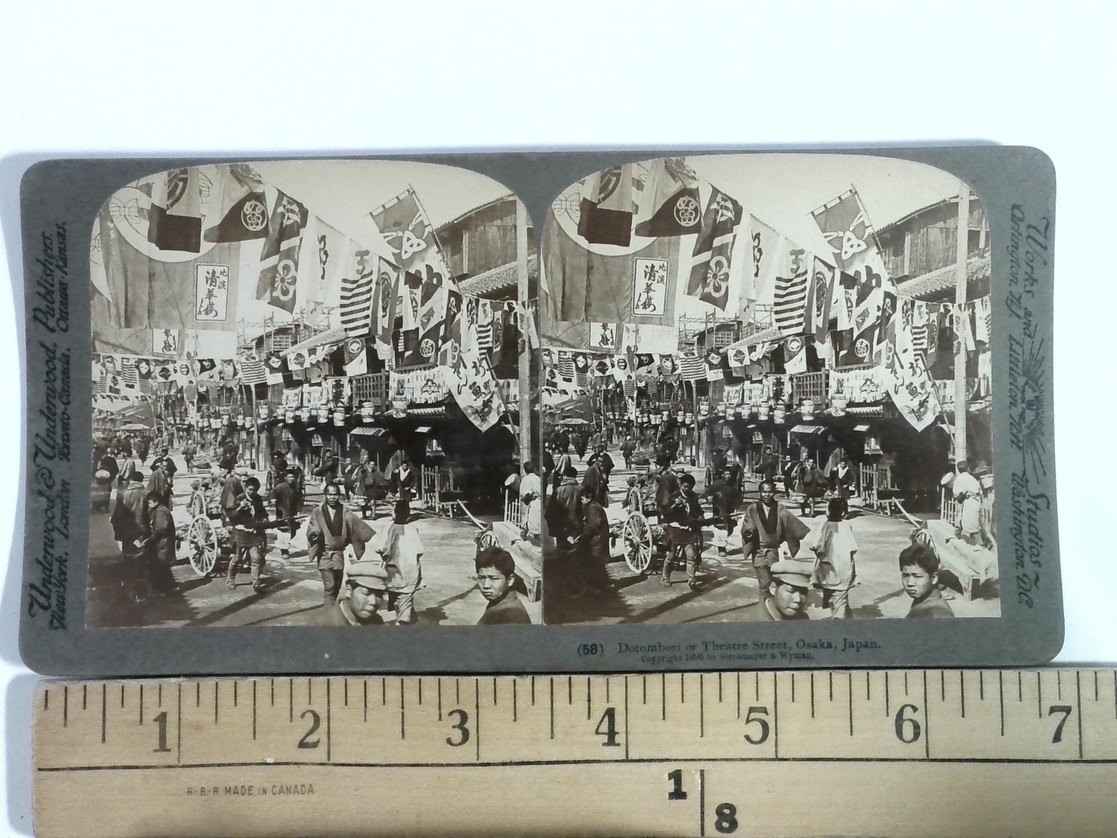 Dotombori Theatre Street Osaka Japan Stereoview Underwood & Underwood 1904