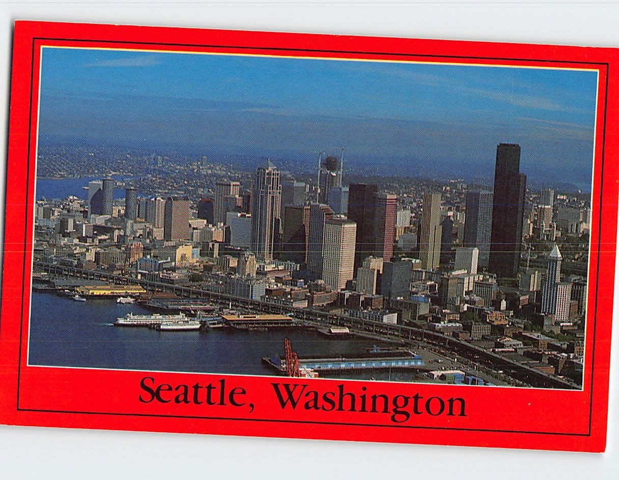 Postcard An aerial view of downtown Seattle Washington USA