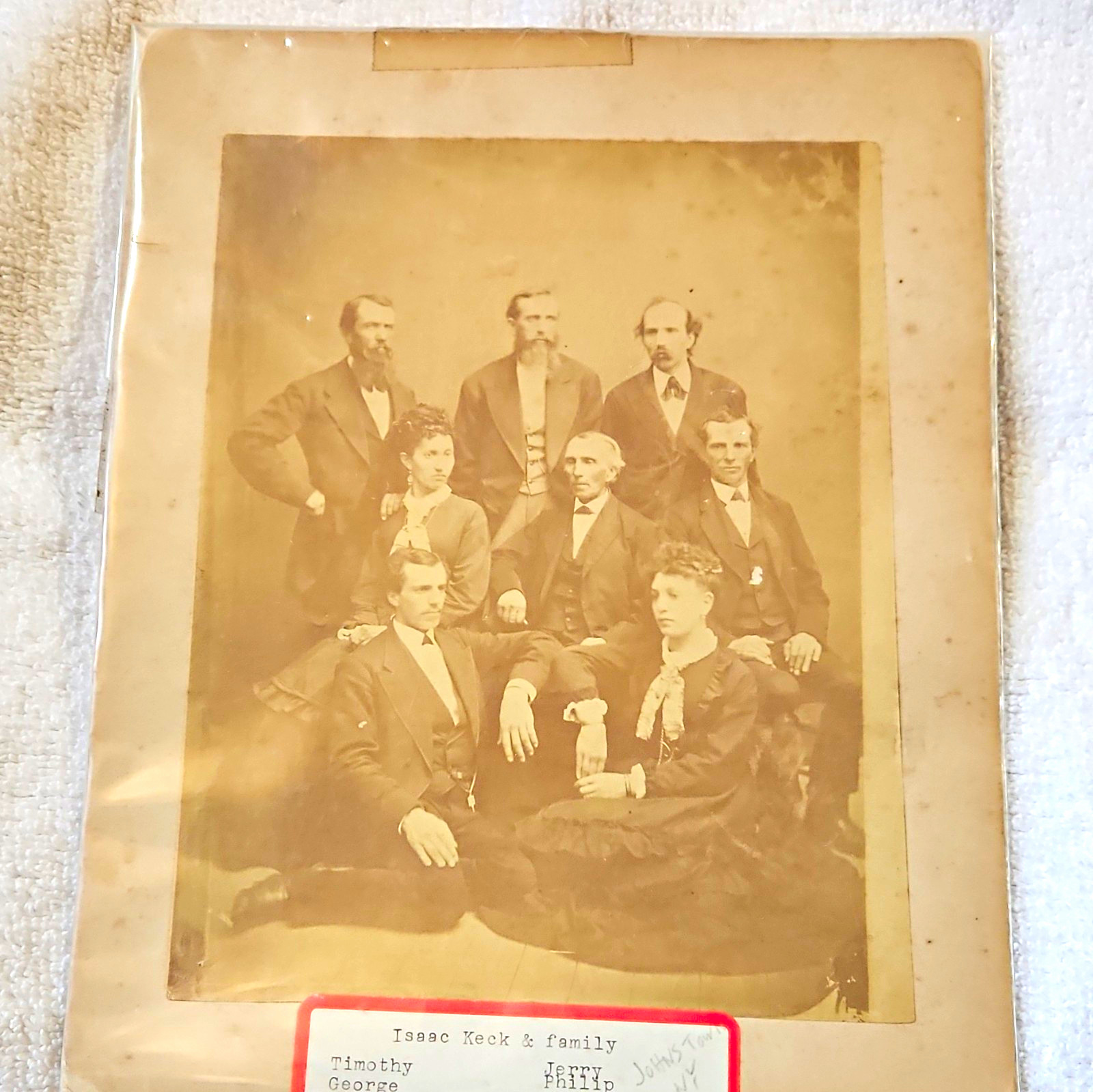 Identified 1873 Antique Victorian Family Photo Isaac Keck & Family Johnstown NY