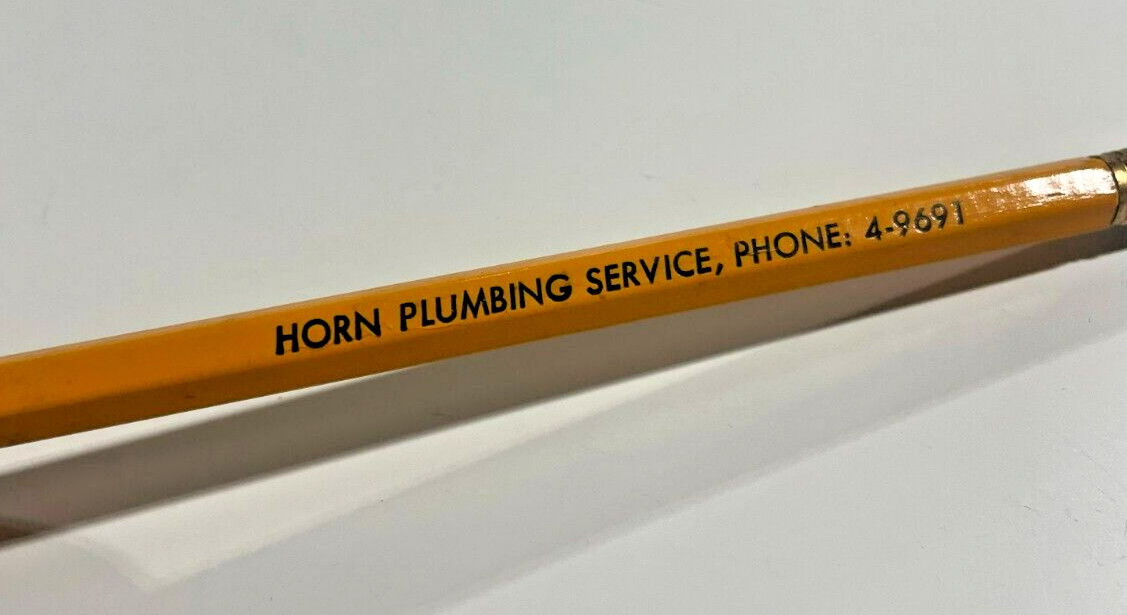 Vintage 1930s 1940s Pencil Horn Plumbing Service Eugene Oregon